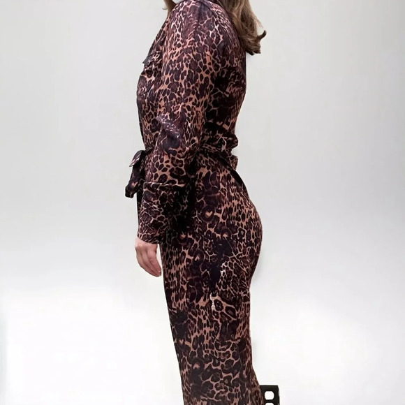 NEW one teaspoon leopard print button up collared jumpsuit boilersuit medium - Picture 2 of 10